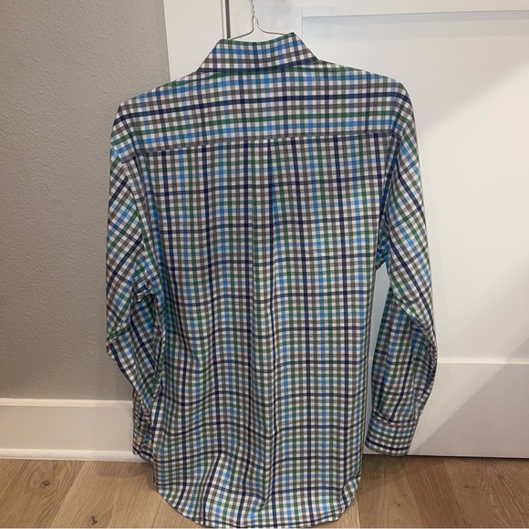 Peter Millar Multi Color Check Button Down Shirt Large - Picture 2 of 6